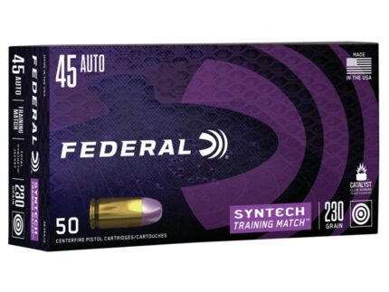Federal Syntech Training Handgun Ammunition .45 ACP 230 gr TSJ 890 fps 50/ct