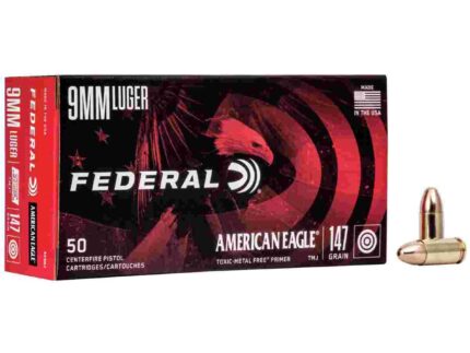 American Eagle IRT Handgun Ammunition 9mm Luger 147 gr. TMJ 1000 fps 50/ct