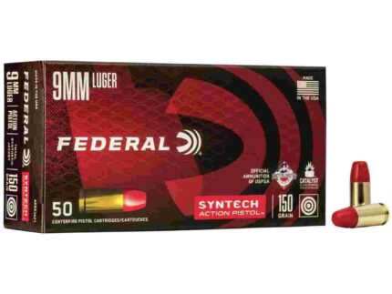 Federal American Eagle Syntech Handgun Ammunition 9mm Luger 150 gr TSJ 890 fps 50/ct