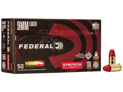 Federal Syntech PCC Ammunition 9mm Luger 130 gr TSJ 1140 fps 50/ct
