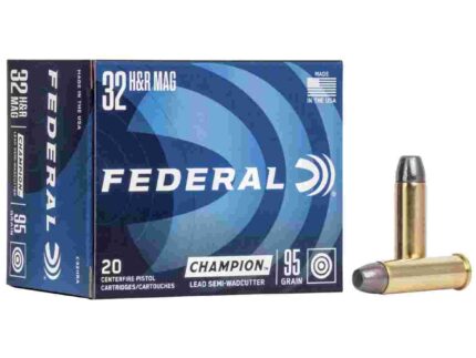 Federal Champion Handgun Ammunition .32 H&R Mag 95 gr LSWC 1020 fps 20/box