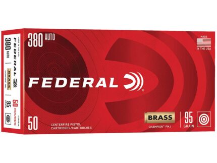 Federal Champion Handgun Ammunition .380 Auto 95gr FMJ 990 fps 50/ct