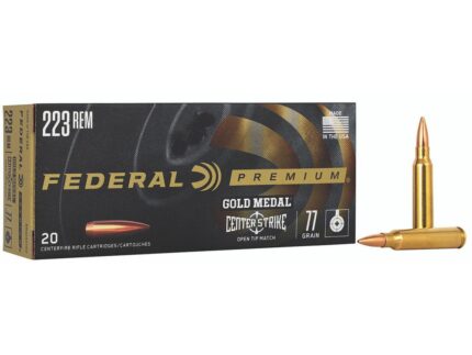 Federal Gold Medal CenterStrike Rifle Ammunition .223 Rem 77gr OTM 2600 fps 20/ct