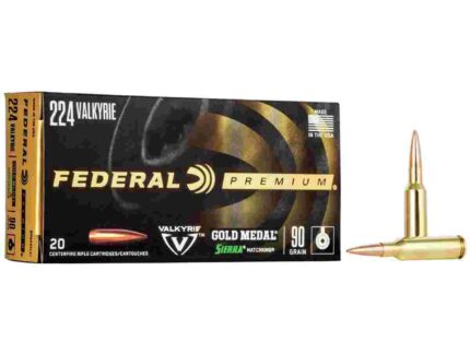 Federal Premium Gold Medal Sierra Matchking  Ammunition .224 Valkyrie 90 gr 2700 fps BTHP 20/ct