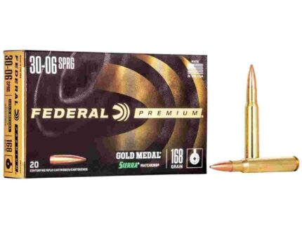 Federal Premium Gold Medal Sierra MatchKing Rifle Ammunition .30-06 Sprg 168 gr BTHP 2700 fps - 20/ct
