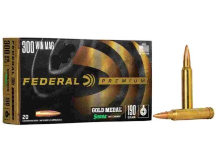 Federal Premium Gold Medal Sierra MatchKing Rifle Ammunition .300 Win Mag 190 gr BTHP 2900 fps - 20/ct