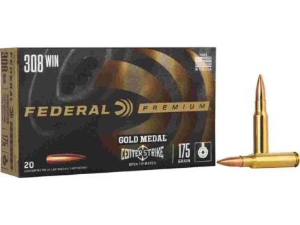 Federal Gold Medal CenterStrike Rifle Ammunition .308 Win 175gr OTM 2600 fps 20/ct
