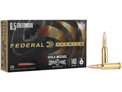 Federal Gold Medal CenterStrike Rifle Ammunition 6.5 Creedmoor 140gr OTM 2675 fps 20/ct