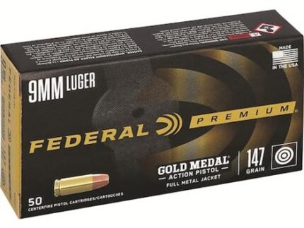 Federal Gold Medal Action Pistol 9mm Luger 147gr FMJ 900 fps 50/ct