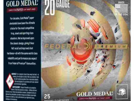Federal Gold Medal Paper Shotshells 20ga 2-3/4" 7/8oz 1250 fps #7.5 25/ct