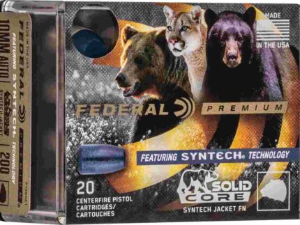 Federal Solid Core Handgun Ammunition 10mm Auto 200 gr TSJ 20/ct