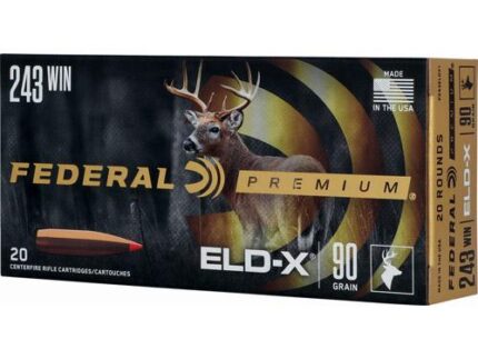 Federal Premium ELD-X Rifle Ammunition .243 Win 90gr HP 3100 fps 20/ct