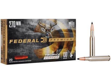 Federal Trophy Copper Rifle Ammunition .270 Win 130gr PT 3060 fps 20/ct
