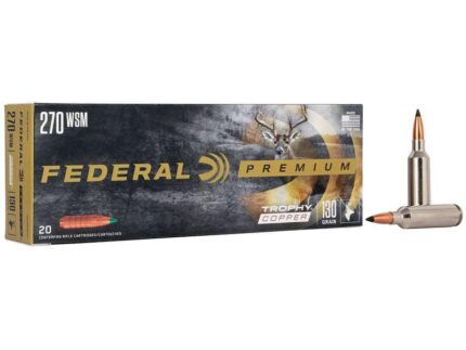 Federal Trophy Copper Rifle Ammunition .270 WSM 130gr PT 3280 fps 20/ct