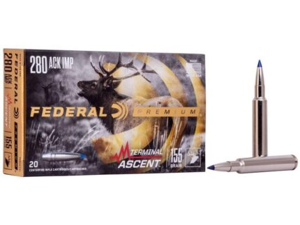 Federal Terminal Ascent Rifle Ammunition .280 Ackley Imp 155 gr 2930 fps 20/ct