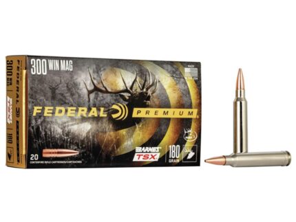 Federal P300WP Premium 300 Win Mag 180 Gr 2960 Fps Barnes TSX 20 Bx/10 Cs