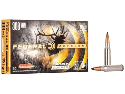 Federal Premium Trophy Copper Rifle Ammunition .308 Win 165 gr TC 2700 fps 20/ct