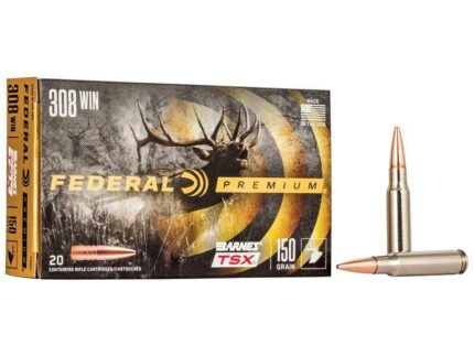 Federal Barnes TSX Rifle Ammunition .308 Win 150gr PT 2820 fps 20/ct
