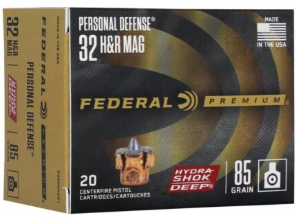 Federal Hydra-Shok Deep Handgun Ammunition .32 H&R 85 gr JHP 1025 fps 20/ct