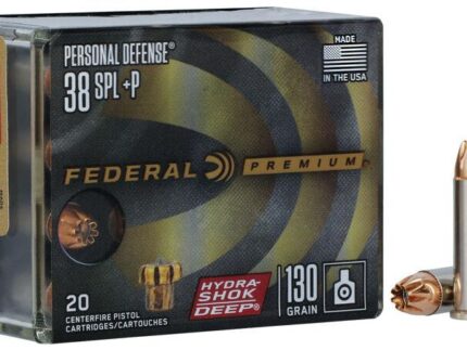 Federal Personal Defense Hydra-Shok Deep .38 Spl +P 130gr JHP 900 fps 20/ct