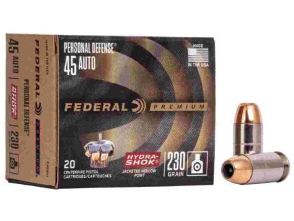 Federal Premuim Personal Defense Handgun Ammunition .45 ACP 230 gr JHP 900 fps 20/box
