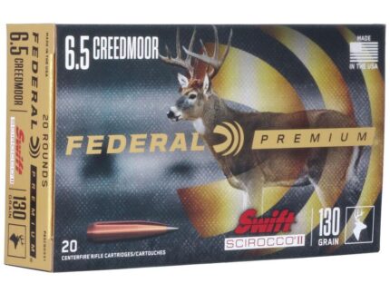 Federal Swift Scirocco II Rifle Ammunition 6.5mm Creedmoor 130gr Poly Tip 2800 fps 20/ct