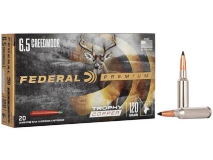 Federal Premium Trophy Copper Rifle Ammunition  6.5 Creedmoor 120gr TC 20/ct