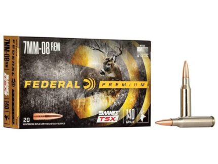 Federal Barnes TSX Rifle Ammunition 7mm-08 Rem 140gr HP 2820 fps 20/ct