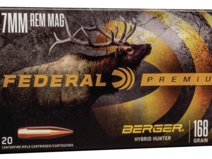 Federal Classic Hunter Berger Hybrid Rifle Ammunition  7mm Rem Mag 168 gr 2870 fps 20/ct