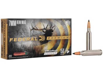 Federal Trophy Copper Rifle Ammunition 7mm Rem Mag 150gr HP 3025 fps 20/ct