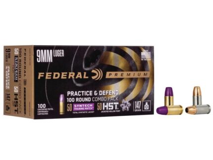 Federal Practice & Defend HST/Syntech Combo 9mm Luger 147 gr 1000 fps 100/ct