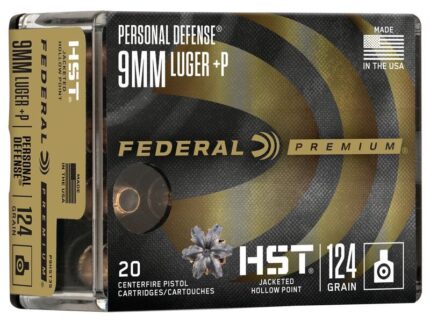Federal Personal Defense HST Handgun Ammunition 9mm Luger( +P) 124 gr. JHP 1200 fps 20/ct