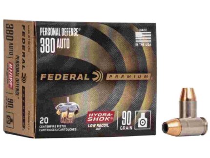 Federal Premuim Personal Defense Handgun Ammunition .380 ACP 90 gr JHP 1000 fps 20/box