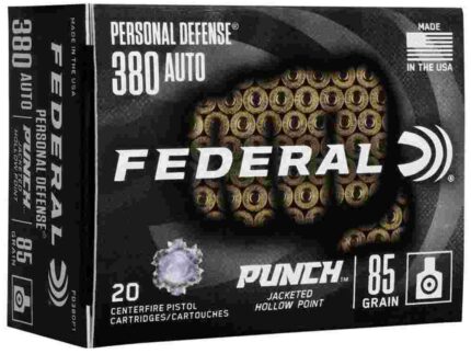 Federal Personal Defense Punch Handgun Ammunition .380 Auto 85 gr JHP 1000 fps 20/ct