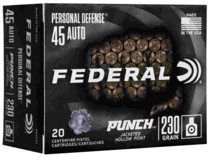 Federal Personal Defense Punch Handgun Ammunition .45 ACP 230 gr JHP 890 fps 20/ct