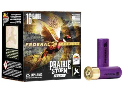 FEDERAL PREMIUM PRAIRIE STORM 16GA 2 3/4" 1-1/8OZ 5 SHOT FS LEAD AMMO 25RD