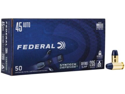 Federal Syntech Defense Handgun Ammunition .45 ACP 205gr SJHP 970 fps 50/ct