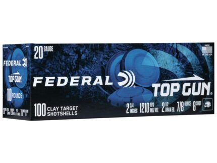 Federal Top Gun Shotshells 20 ga 2-3/4" 7/8oz 1210 fps #8 100/ct