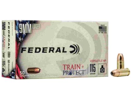 Federal Train+Protect Handgun Ammunition 9mm Luger 115 gr. JHP 1180 fps 50/ct
