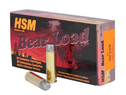 HSM Bear Load Lead Handgun Ammunition .500 S&W 440gr WFN 1500 fps 20/ct