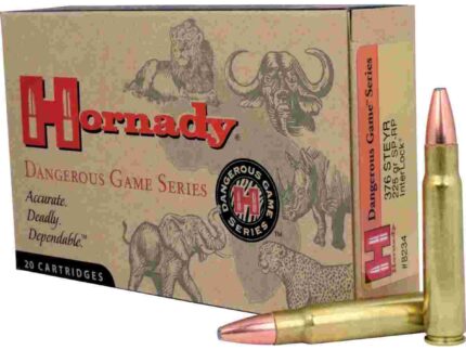 Hornady Dangerous Game Series Rifle Ammunition .376 Steyr 225 gr SP 2600 fps - 20/box