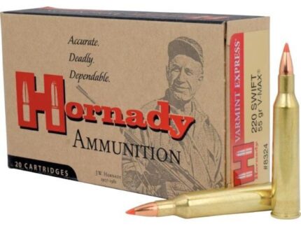 Hornady Varmint Express Rifle  Ammunition .220 Swift 55 gr V-MAX 3253 fps - 20/box