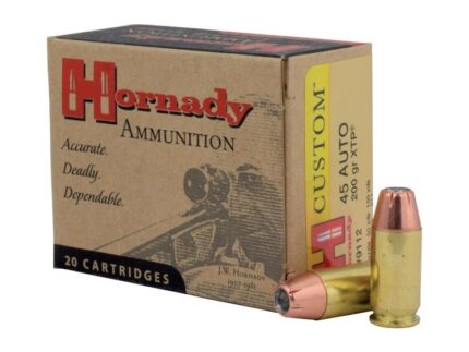 Hornady Custom Handgun Ammunition 45 ACP 200 gr HP/XTP 900 fps 20/ct