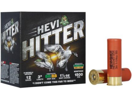HEVI-Shot HEVI-Hitter Tungsten/Steel Shotshells 12ga 3" 1-1/4oz 1500 fps #BB 25/ct