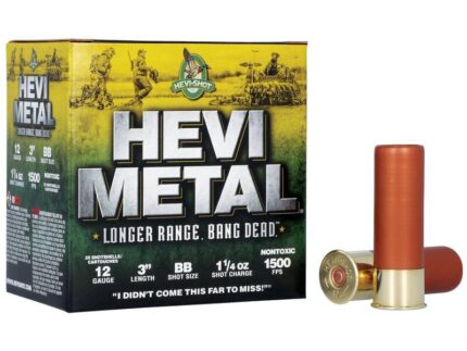HEVI-Shot HEVI-Metal Longer Range Shotshell 12ga 3" 1-1/4 oz 1500 fps #BB 25/ct