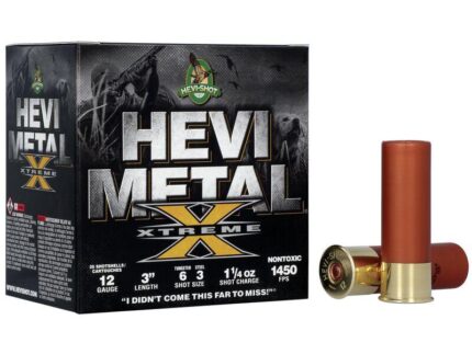 HEVI-Shot HEVI-Metal Xtreme Shotshell 12ga 3" 1-1/4oz 1450 fps #3 Steel & #6 Tungsten 25/ct
