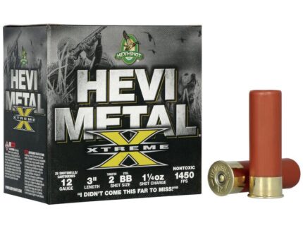 HEVI-Shot HEVI-Metal Xtreme Shotshell 12ga 3" 1-1/4 oz 1450 fps #BB Steel & #2 Tungsten 25/ct