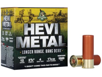 HEVI-Shot HEVI-Metal Longer Range Shotshell 12ga 2-3/4" 1-1/8 oz 1500 fps #4 25/ct