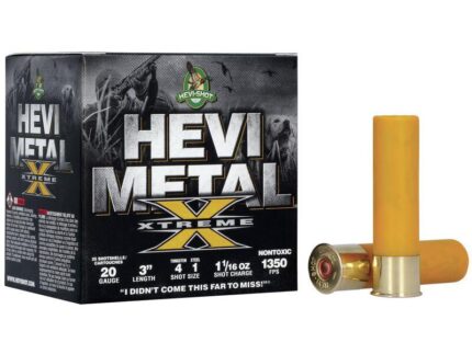 HEVI-Shot HEVI-Metal Xtreme Shotshell 20ga 3" 1-1/16 oz 1350 fps #4 Tungsten & #1 Steel 25/ct