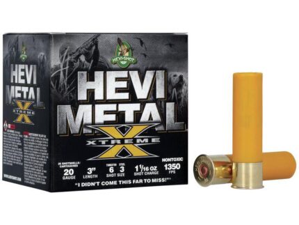 HEVI-Shot HEVI-Metal Xtreme Shotshell 20ga 3" 1-1/16oz 1350 fps #3 Steel & #6 Tungsten 25/ct